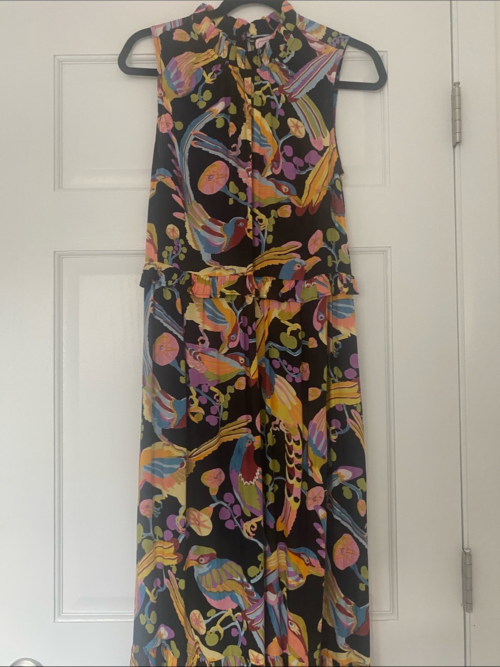 Banjanan Multicolor Bird & Floral Print Sleeveless Dress